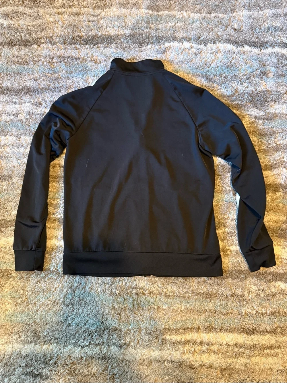 adidas Black Track Jacket with White Three-Stripe